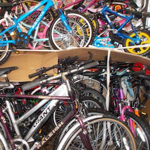 donated bicycles on their way to Kenya